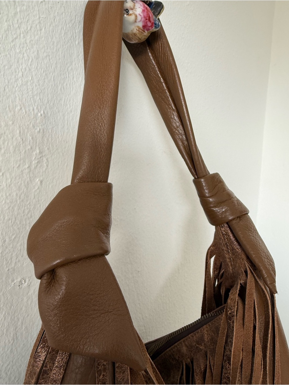 POSSE Fringe Hobo Shoulder Bag - Brown - Picture 8 of 10